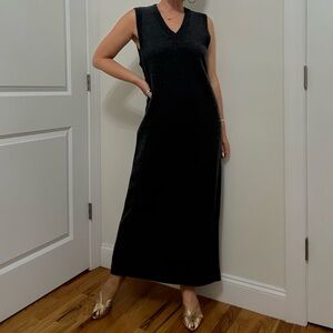 Zara Elegant Charcoal Grey 100% Lana Wool Sleeveless Dress